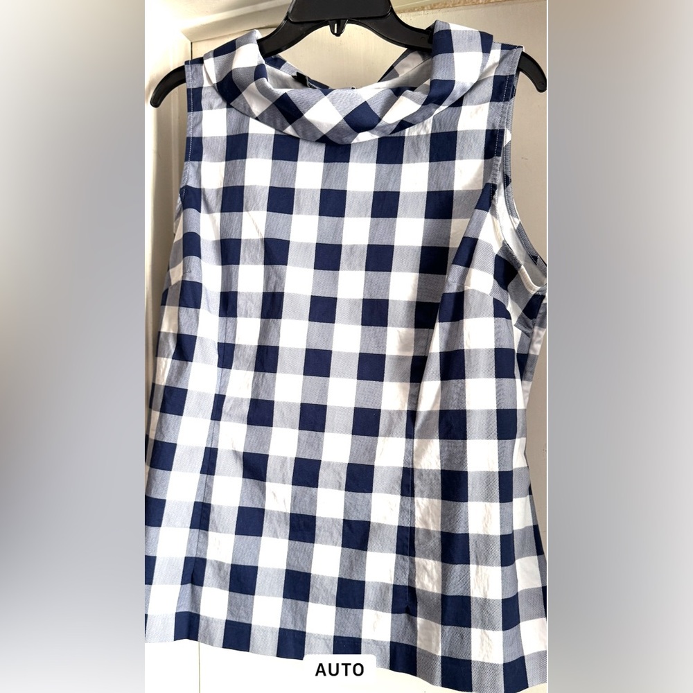 Talbots Blue and White Patterned Top